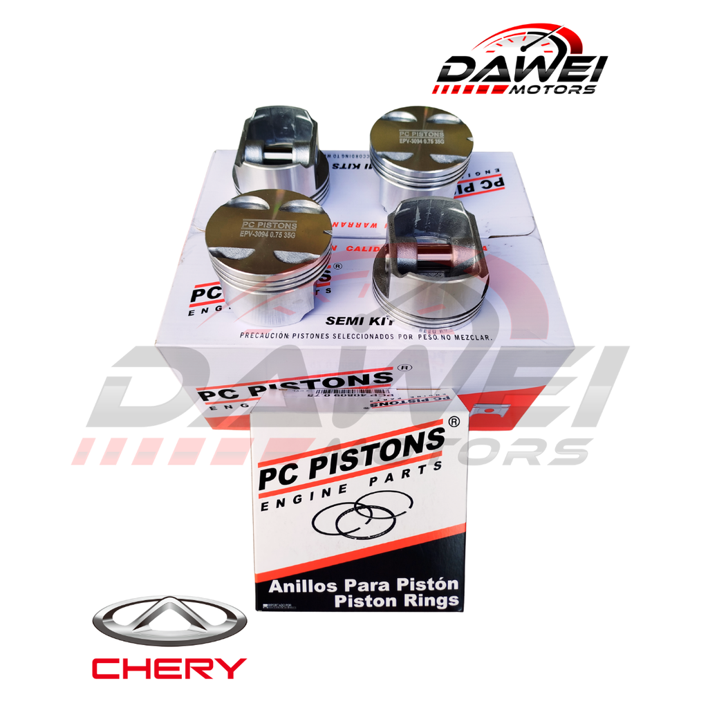 Juego De Pistones + Anillos De Motor 030 0.75 Pc Pistons Chery Arauca