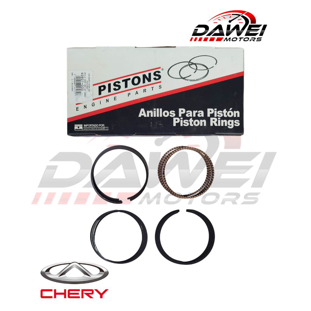 Juego De Anillos De Motor Std 1083Cc 72Mm Pc Pistons Chery Qq3 16V